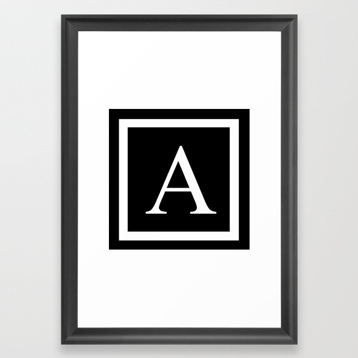 A letter Monogram Framed Art Print