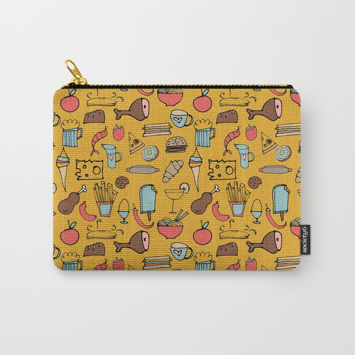 Food Frenzy yellow Carry-All Pouch