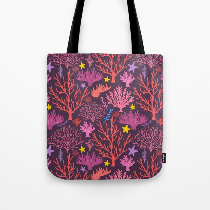 coral pattern Tote Bag