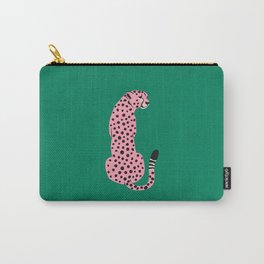 The Stare: Pink Cheetah Edition Carry-All Pouch | Fierce, Jungle, Forest, Modern, Animal, Tiger, Watercolor, Cats, Cheetah, Pop 