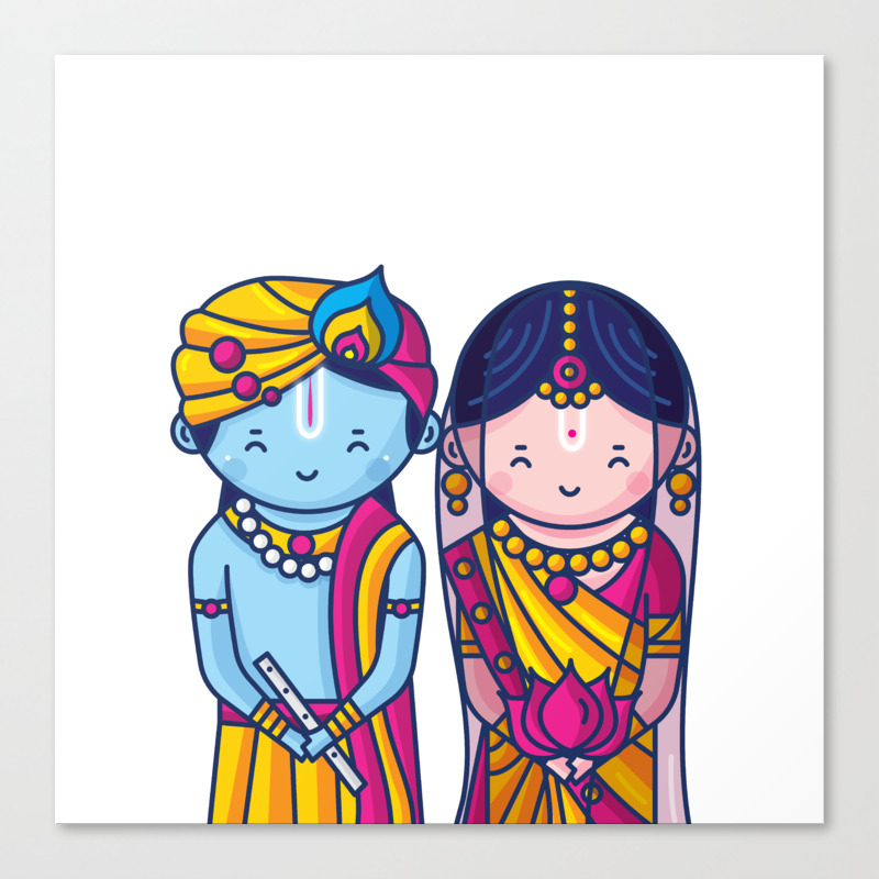 Cute Radha Krishna Canvas Print By Scdbalaji Society6 ✨ radha krishna ✨ artist: cute radha krishna canvas print by scdbalaji
