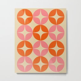 Mid Century Modern Pattern in Pink and Orange Metal Print | Atomicage, Shapes, Cute, Bright, Retro, Graphicdesign, Curated, Pretty, Midcenturymodern, Cool 