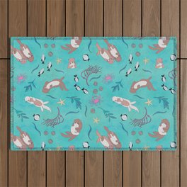 Sea Otters Outdoor Rug
