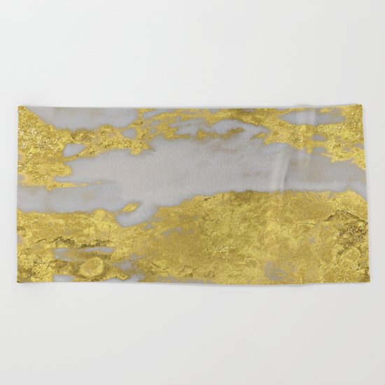 Agria gold marble Beach Towel