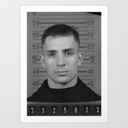 Jack Kerouac Naval Enlistment Mug Shot Art Print