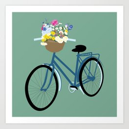 Bicycle with Flowers Art Print