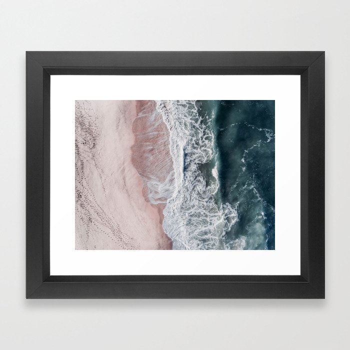Crashing waves - Aerial Beach Ocean Sea Photography by Ingrid Beddoes Framed Art Print