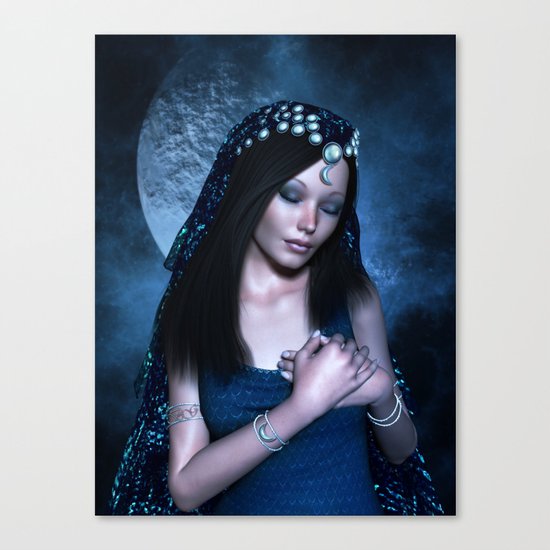 Praying Moon Goddess Canvas Print