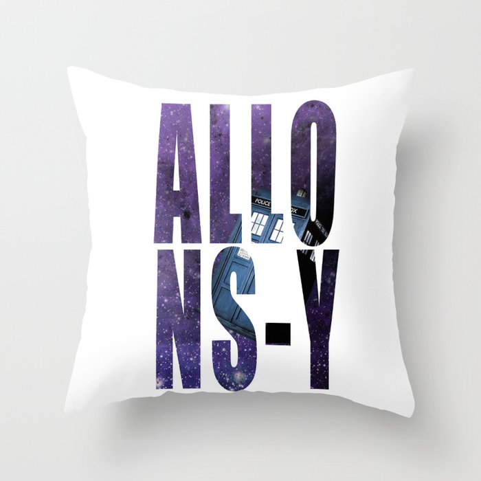 Doctor Who Allons-y Throw Pillow