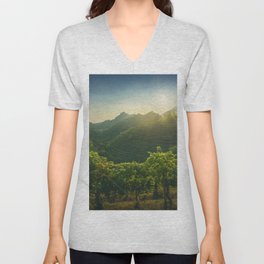 Vineyards and Hills in Prosecco Unesco Site. Italy V Neck T Shirt