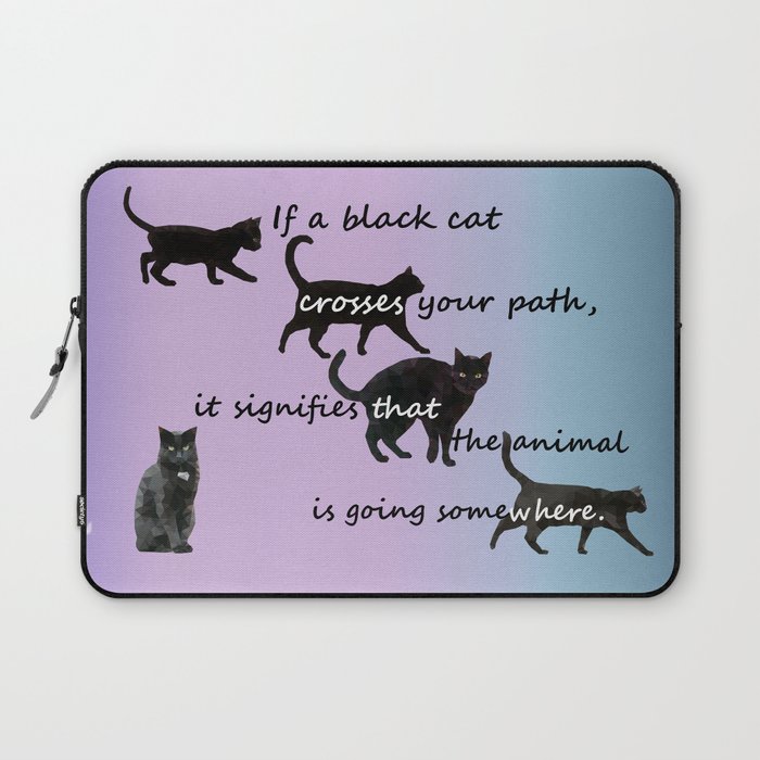 Black Cat Crossing Laptop Sleeve By Ivaw Society6