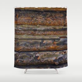 Aged Log Cabin rustic decor Shower Curtain