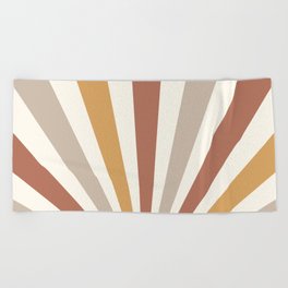 Multicolor retro Sun design 2 Beach Towel