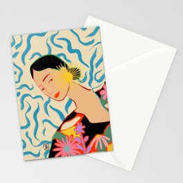 SMILING WOMAN AND SUNSHINE Stationery Card