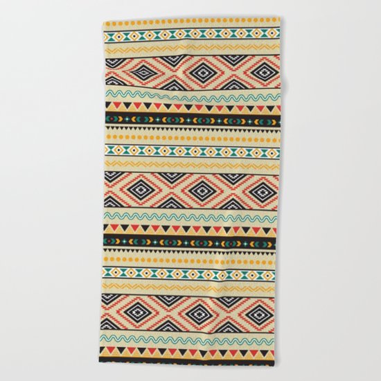 Tribal #3 * Ethno Ethnic Aztec Navajo Pattern Boho Chic Beach Towel