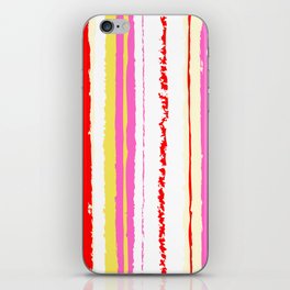 Summer pink yellow red stripes  iPhone Skin