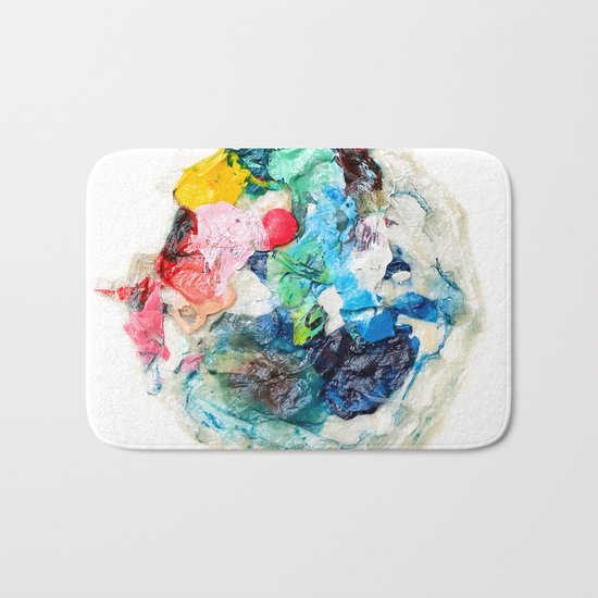 Rainbow Earth Paint Moon Love Bath Mat
