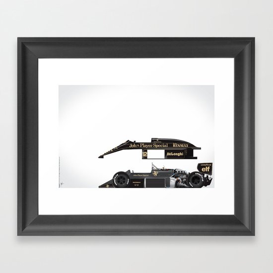 Ayrton Senna, Lotus 98T-Renault, 1986 Framed Art Print