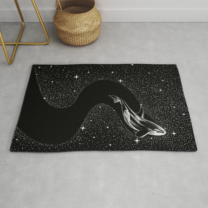 Starry Orca (Black Version) Rug