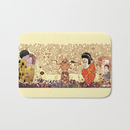Kokeshis Klimt Bath Mat