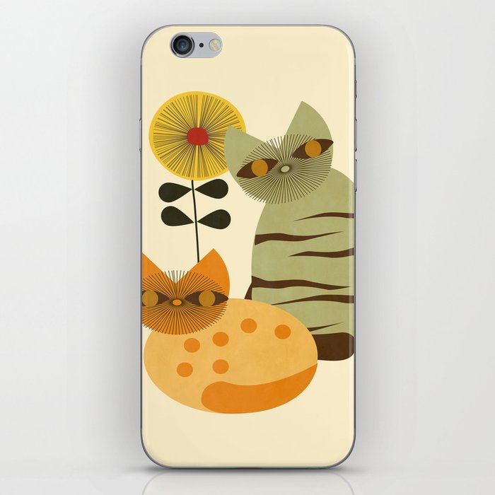 Lovely Cats with Sunflower iPhone Skin