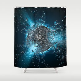 Disco planet explosion Shower Curtain