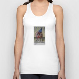 An Adorable Kiss Under American Flag - Simpathy Peace Usa & Russia Unisex Tank Top