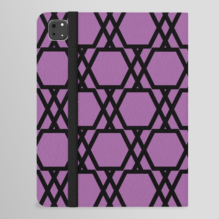 Black and Purple Tessellation Line Pattern 20 Pairs DE 2022 Popular Color Royal Pretender DE5999 iPad Folio Case