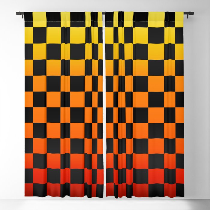 Checkered Sunset Gradient Blackout Curtain