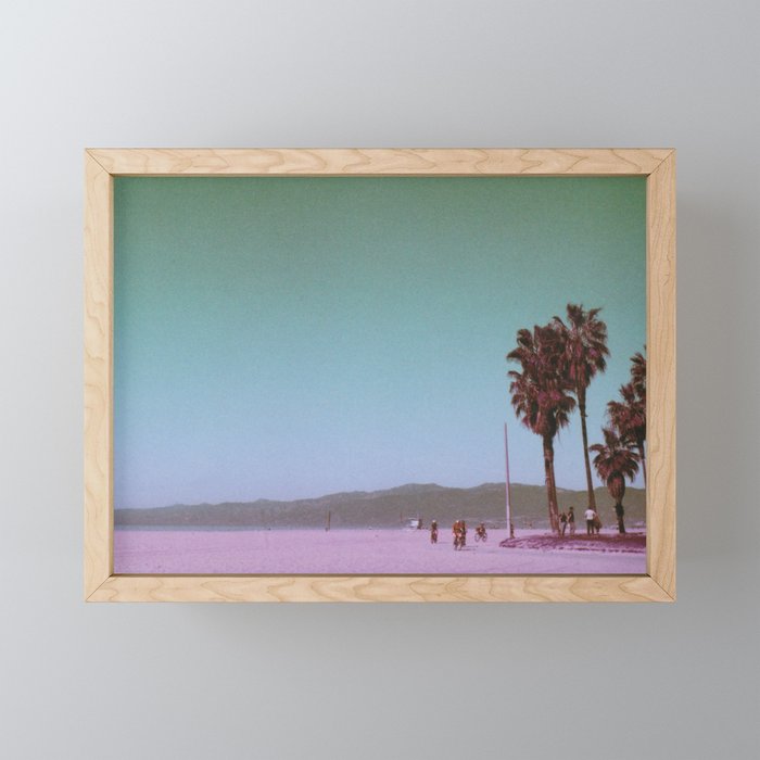 Venice Beach, Los Angeles - Cyclists Framed Mini Art Print