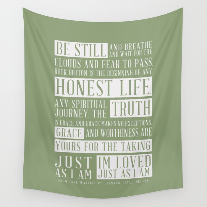Love Warrior Glennon Doyle Quote In Green Wall Tapestry By Munga Vision Society6