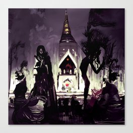 Occult Gothic Aesthetic Unholy Shrine Dark gothic art Canvas Print