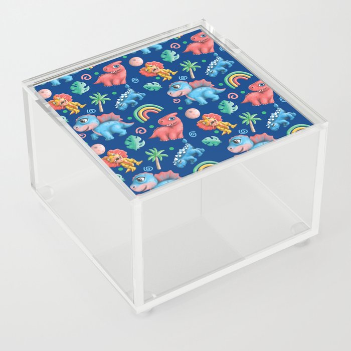 cute baby dinosaur pattern Acrylic Box