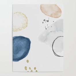 Abstract watercolor shape art print Poster