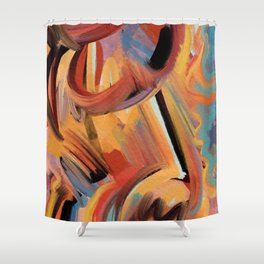 Sacred Fire Dream Abstract Art by Emmanuel Signorino Shower Curtain