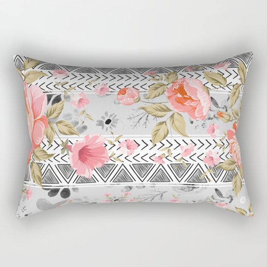 Pattern flowers with triangular shapes Rectangular Pillow