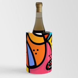 Colorful and Funny Graffiti Creature with a Red Sky By Emmanuel Signorino Wine Chiller