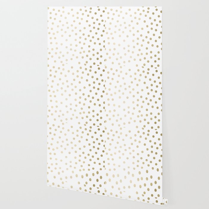 Stylish Gold Polka Dots Wallpaper By Naturemagick Society6