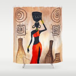 African red Shower Curtain