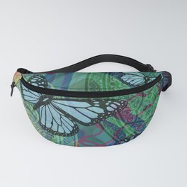 Mandala Butterfly marbled watercolor Graphic Fanny Pack