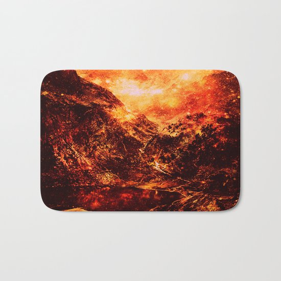 Fiery galaxy Mountains Bath Mat