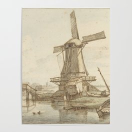 Landscape with windmill, Jan Hulswit, 1776 - 1822 Poster