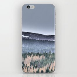 Scottish Highlands Mountain Pine Tree Line in I Art and Afterglow  iPhone Skin