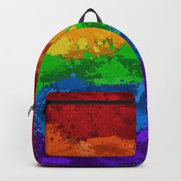 Rainbow Paint Splatter Flag Backpack