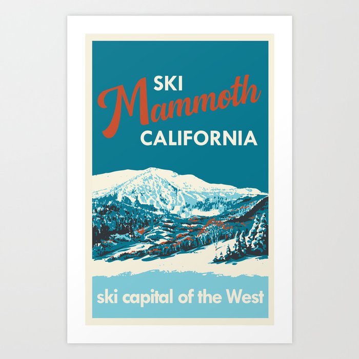Vintage Mammoth Mountain Ski Poster Art Print