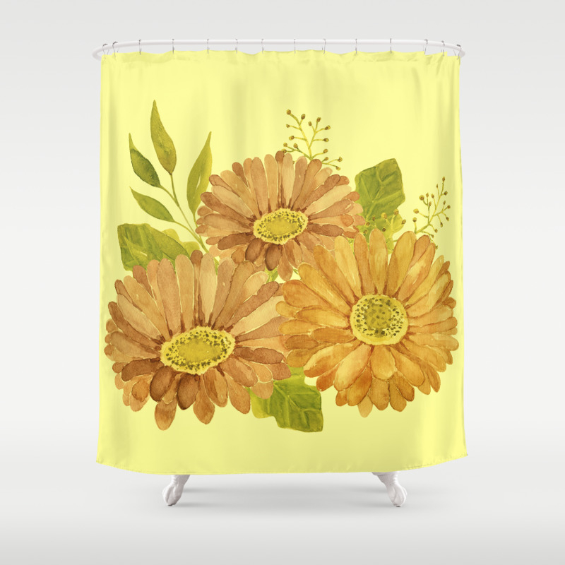 Happy Marigold Bouquet Shower Curtain By Context Society6