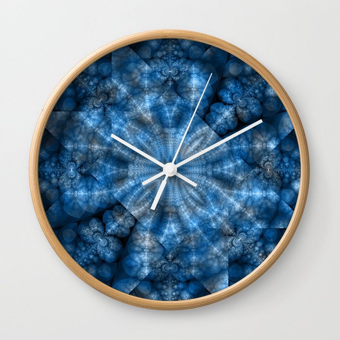 Fractal Imagination I - Sapphire Wall Clock