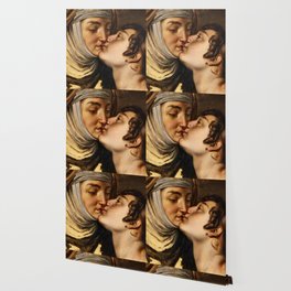 Juliet Kissing her Nurse by Francesco Hayez Wallpaper