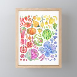 Rainbow of Fruits and Vegetables Framed Mini Art Print