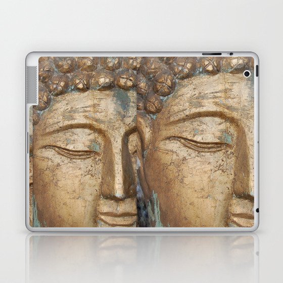 Golden Faces Of Buddha Laptop & iPad Skin